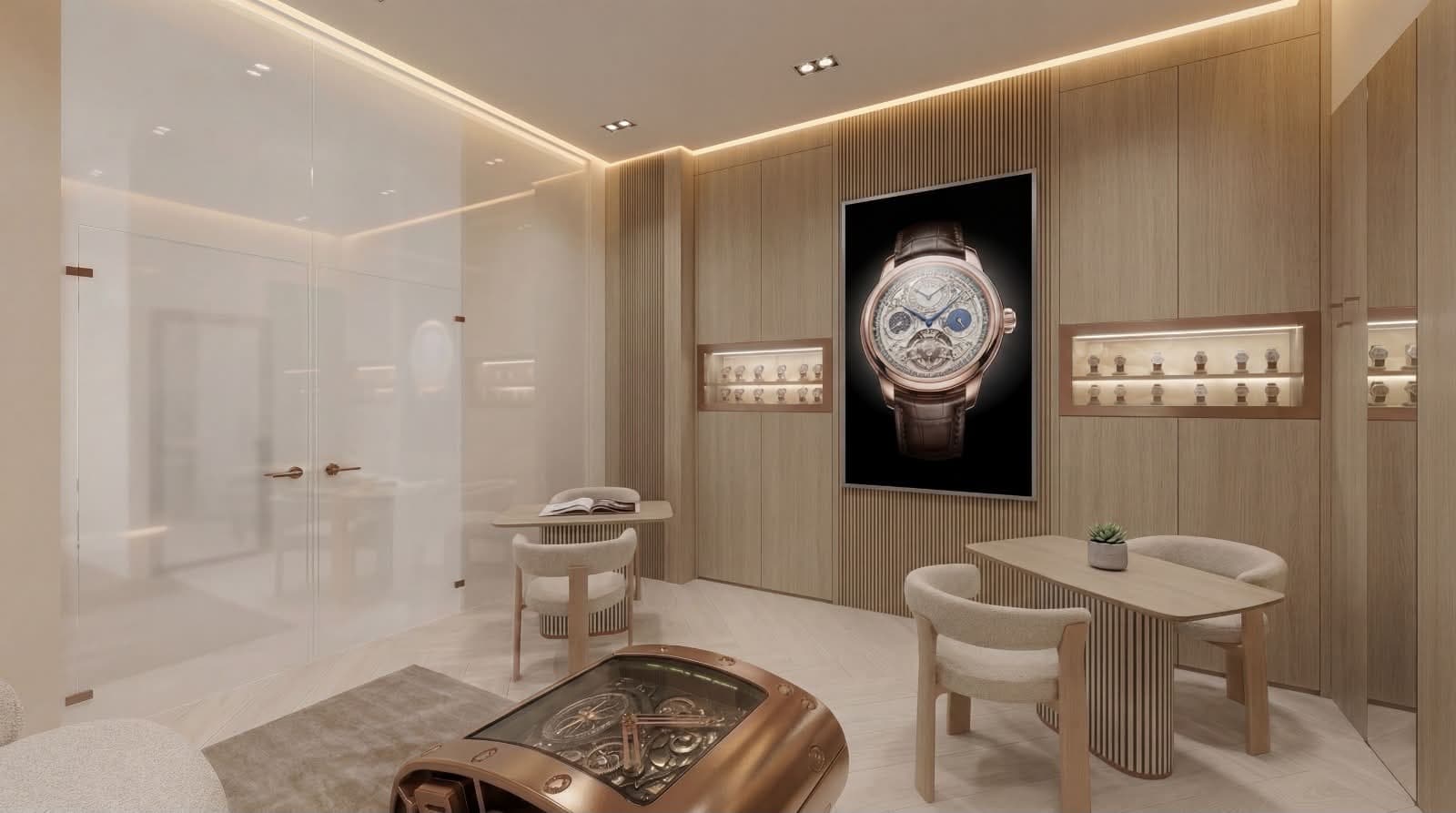 Watch presentation in the salon
